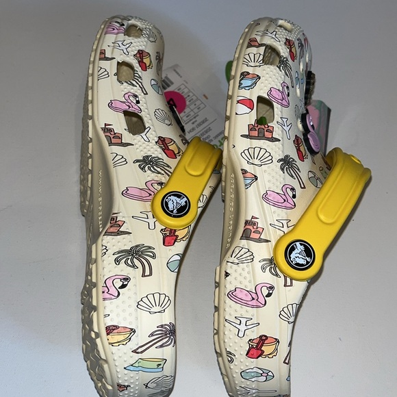 Crocs classic spring break clog Pool party beach palm flamingo shell big kids J4 - Picture 9 of 13